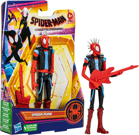 Spider-Man Marvel : Across The Spider-Verse Spider-Punk Toy, 6-Inch-Scale Action Figure with Guitar Accessory, for Kids Ages 4 and Up...
