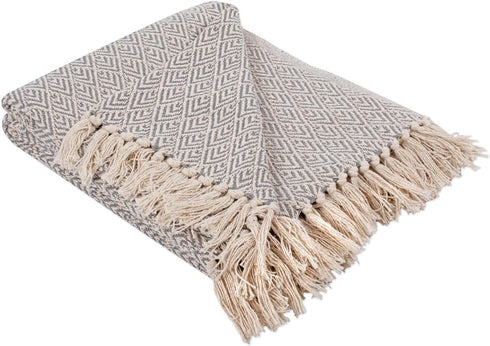 DII Diamond Throw Collection Cotton Woven, 50x60, Gray...