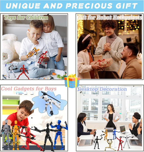 Titan T13 Action Figures Fidget Toys for Boys Autism Sensory Toys 3D Lucky Dummy 13 Robot Anime Figures Multi Joints Movable Cool Gadget Gift Toys...