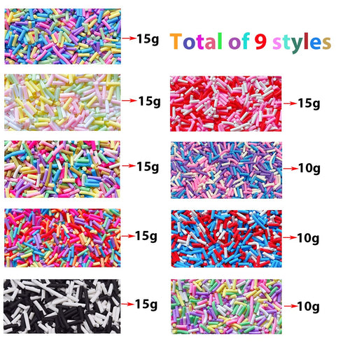 120g Fake Sprinkles Resin Sprinkles Fake Candy Sprinkles Clay Sprinkles Polymer Sprinkles Polymer Clay Slices for Nail Art DIY Crafts Cake Phone C...