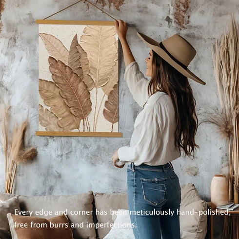 Artmag Magnetic Poster Hanger Frame, 16x24 16x22 16x20 Light Wood Wooden Magnet Canvas Artwork Print Poster Hangers Frames Hanging Kit (Teak Wood,...
