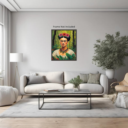 Posterizer 1 pcs- Frida Kahlo inspied art-stroll in the nature-Famous Figures Art Collection-Floral Botanical Art- Living Room Bedroom Decor- unfr...