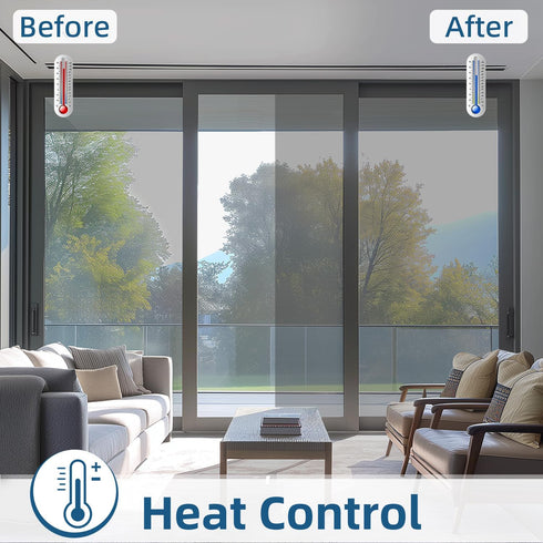 DUOFIRE One Way Window Film Privacy See Out Not in Heat Blocker Window Tint Reflective Mirror Window Tinting Film for Home Static Cling Anti-UV Su...