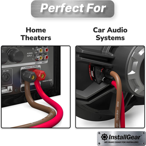 InstallGear 14 Gauge Speaker Wire Cable (30 Foot) - 14 AWG True Spec and Soft Touch Cable - Speaker Cable Wire - Car Speakers Stereos, Home Theate...