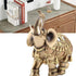 Golden Polyresin Elephant Statue Sculpture Trunk Wealth Lucky Collectible Figurine Gift Home Decor Feng Shui Ornament Elephant Decor Statue...