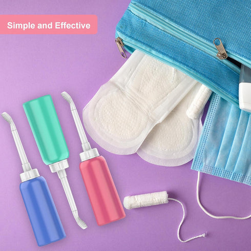 2Pcs-Pack Pink+Green 17oz Peri Bottle for Postpartum & Perineal Care,500ml Portable Travel Bidet for Personal Hygiene Cleaning...
