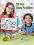 3D Printing Drawing Book, Reusable Colorful 40 Patterns Thick Paper Template with a Clear Plate, Painting Graffiti Template for 3D Pen Kids DIY Gi...
