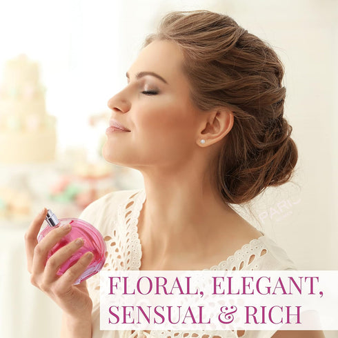 NovoGlow Paris Women- Eau De Parfum Spray Perfume, Fragrance For Women- Daywear, Casual Daily Cologne Set with Deluxe Suede Pouch- 3.4 Oz Bottle- ...