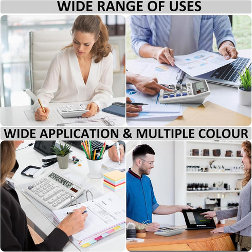 Desk Calculator 12 Digit, Large Computer Keys,Desktop Dual Power Battery and Solar, Calculator with Large LCD Display for Office,School, Home & Bu...