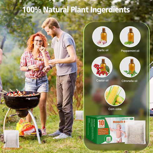 10 Pack Mosquito Repellent Powerful Mosquito Deterrent Outdoor/Indoor Natural Mosquito Repellent for Kids & Pet,Mosquito Control for Room/Yard/Cam...