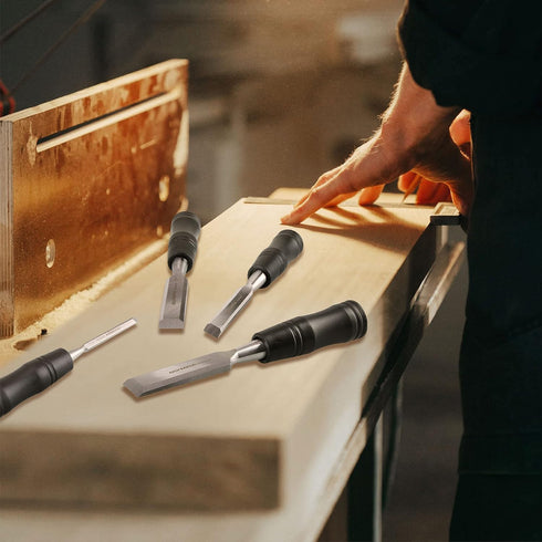 Olympia Tools Long Pattern Wood Chisels, Set of 4 (30-184)...