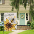 Bee Happy Garden Flag 12x18 Double Sided Vertical, Burlap Small Welcome Spring Summer Positive Garden Yard House Flags with Sunflower Decor Outsid...