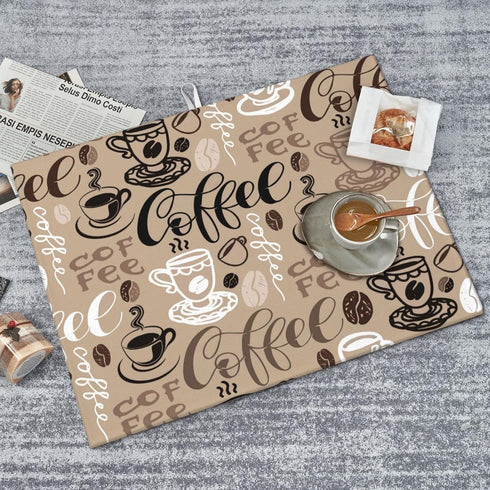 Brown Coffee Maker Beans Theme Microfiber Absorbent Reversible Dish Drying Mat For Kitchen Counter Xl Large Pad 18 X 24 Inch...