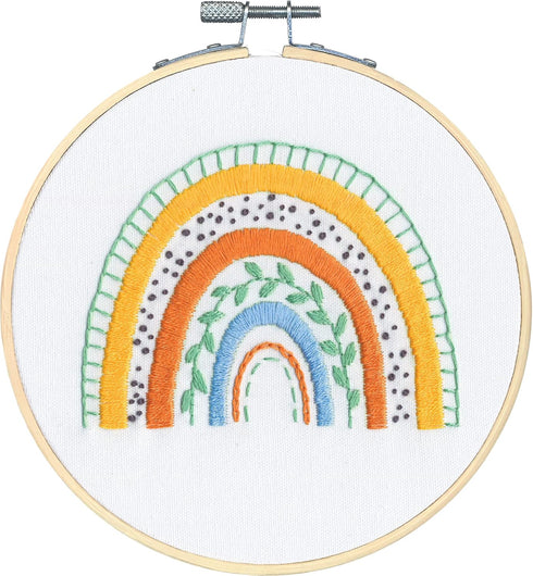 Dimensions 72-76917 Mod Rainbow Embroidery Needlepoint Kit for Beginners, 6" D, Multicolor, 5pcs......