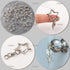 AUEAR, 60 Pack Silver Star Shaped Spring Snap Keychains Clip Metal Key Chains Pentagram Hanging...