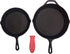 Silicone Hot Handle Holder, Potholder (Large Red) for Cast Iron Skillets, Pans, Frying Pans & Griddles, Metal and Aluminum Cookware Handles - Slee...