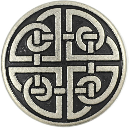 Bezelry 10 Pieces Celtic Shield Knot Metal Shank Buttons. 25mm (1 inch) (Antique Silver)...