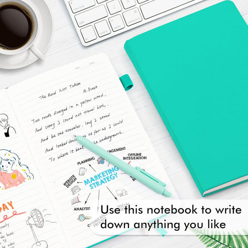 feela 3 Pack Notebooks Journals Bulk, Hardcover Notebook Classic Ruled Lined Journals with Pen Holder for Women Girls School Business Supplies, wi...