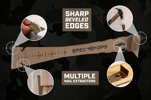 Spec Ops Tools 9.5" Trim Bar, High Carbon Spring Steel, Built in Ruler, Beveled Edges, Nail Puller, 3% Donated to Veterans, 2- Pack...