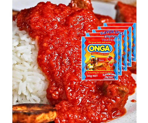 Onga Stew Seasoning 50g (10, 1 PACK (LARGE SIZE) | With Jollof Rice Seasoning crafted with 100% Natural Herbs and Spices with No Additives 3.8oz (...