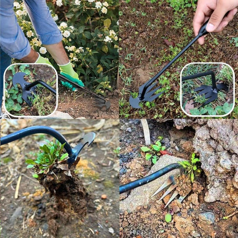 Weeding Artifact Uprooting Weeding Tool Gardening, 4-Claw Manganese Steel Weed Puller Garden Hand Weeder Tools, Weed Picker Grass Remover Tool...