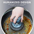 Stainless Steel Scrubber with Soap Dispensing Handle, Heavy Duty Pot Scrubber, Palm Brush with Replaceable Steel Wool Scouring Pad Used for Dishes...