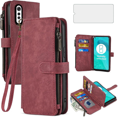 Asuwish Phone Case for LG Velvet 5G/LGVelvet Verizon G5 UW T-mobile 2020 Wallet Cover and Tempered Glass Screen Protector Leather Flip Card Holder...