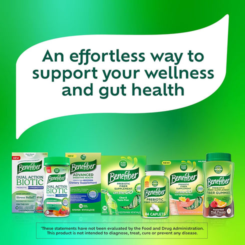 Benefiber Prebiotic Fiber Supplement Gummies with Probiotics for Digestive Health, Assorted Fruit Flavors - 50 Count...