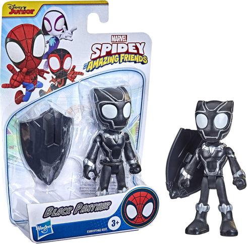 Marvel Spidey and His Amazing Friends Black Panther Hero Figure Toy, 4-Inch Super Hero Action Figure with 1 Accessory for Kids Ages 3 and Up, Smal...