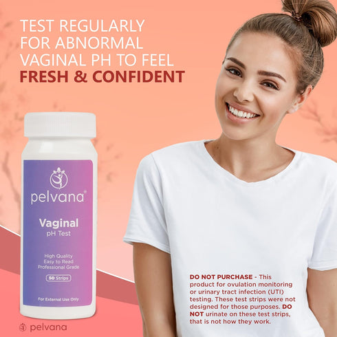 Pelvana Vaginal pH Balance for Women 50 Test Strips | BV Test Strips for Women | Yeast Infection Test Kit for Women to Monitor Feminine Health...