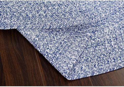 Super Area Rugs Farmhouse Braided Rug Cotton Kitchen Reversible Carpet Blue & White, 8" X 28" - Single Stair Tread...