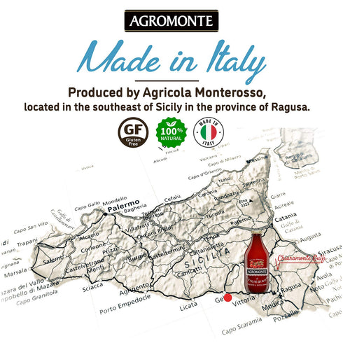 Agromonte Authentic Italian Cherry Tomato Pasta Sauce (Classic)- Taste of Italy Gourmet Foodie and Chef Gift - Ready to Use, Certified Kosher, Glu...
