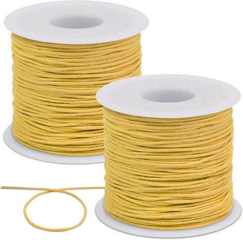 2pcs Waxed Cotton Cord 1mm x 76 Yards, Wax String for Bracelet Making, Waxed Thread Beading Thread for Jewelry Making, Necklace, Beads, DIY Crafts...