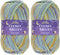 JubileeYarn Chunky Melody Yarn - 100g/Skein Bulky Wool Blend - Galapagos - 2 Skeins...
