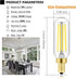 E12 LED Dimmable 8W Equal 100 watt Daylight 4000K T6 T25 E12 Candelabra Bulb for Chandeliers,Ceiling Fan,Pendant,Wall sconces AC120V 800LM e12 Lig...