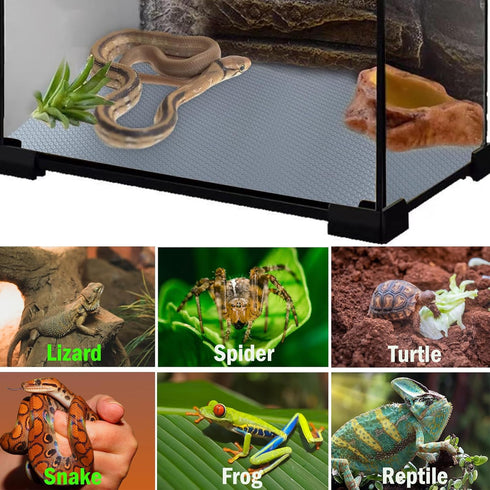 Reptile Substrate Liner Terrarium Carpet, Bearded Dragon Tank Accessories, Non-Adhesive Reptile Carpet Reptile Flooring Mat Bedding for Leopard Ge...