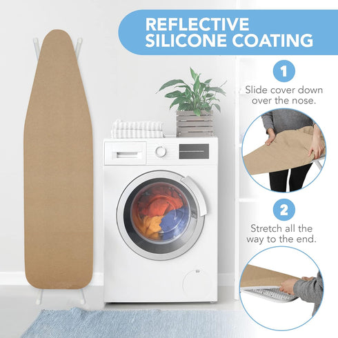 HOLDN’ STORAGE Ironing Board Cover and Pad - Iron Board Cover with Padding 15" x 54" - Iron Board Cover Large Fits All Standard Sizes - Heat Refle...