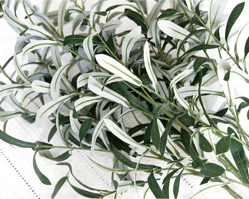 FiveSeasonStuff Lifelike Olive Branches – Premium 30-inch Faux Greenery with Realistic Gray-Green Leaves & Bendable Stems – 6 Stems for Home, Even...
