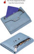AINIMOER Small Leather Wallet for Women, Slim Compact Credit Card Holder RFID Blocking Wallets Organizer with Coin Pocket, Lichee Gray Blue...