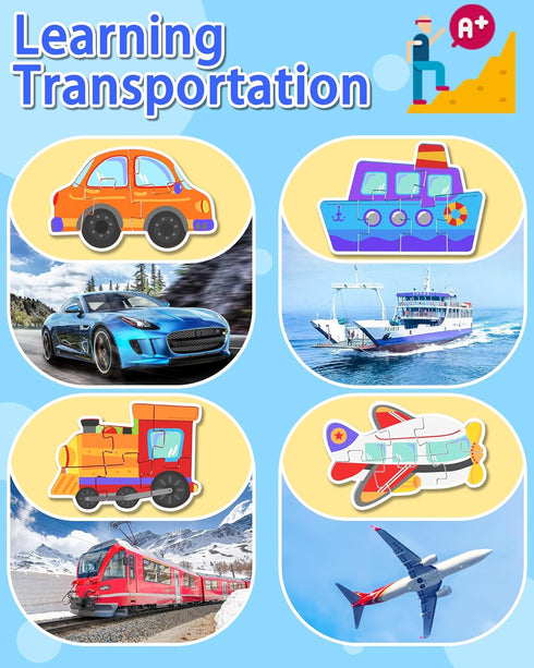 Wooden Puzzles Toddler Toys for 1 2 3 Year Old Boy Girl Gifts, Montessori Preschool Educational Learning Toys for 1 2 Year Olds as Christmas Birth...