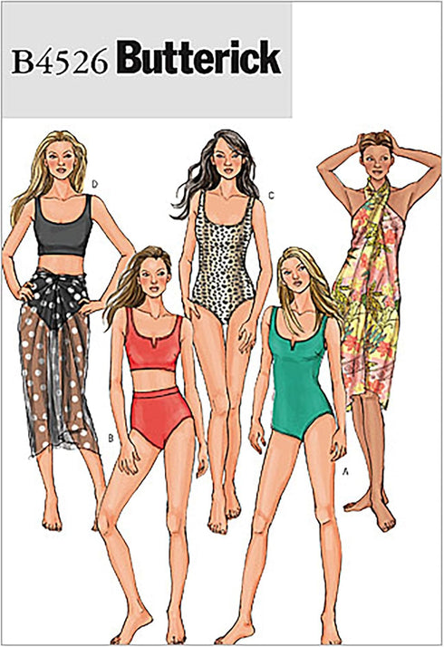 BUTTERICK PATTERNS B4526 Misses' Swimsuit and Wrap, Size AA (6-8-10-12)...