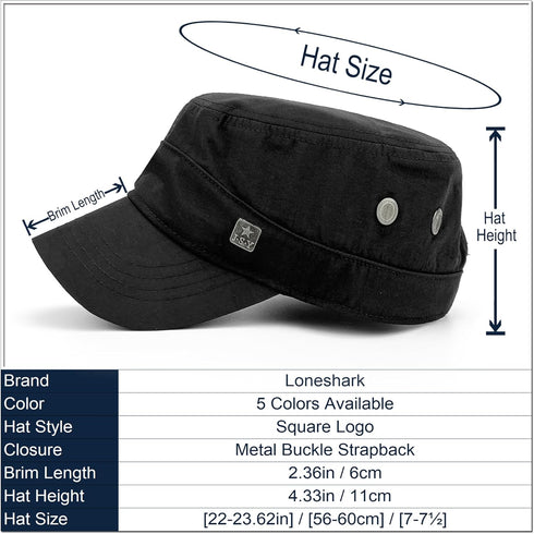 REDSHARKS Polyester Water Resistant Military Caps for Men Quick Dry Cadet Hats for Women Army Cap Flat Top Dad Hat...