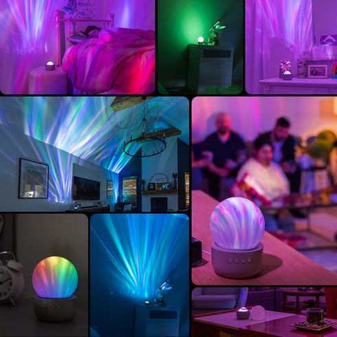ENBRIGHTEN Aurora Wave Galaxy Projector Night Light Northern Lights Tabletop Crystal-Ball, Light for Bedroom, Playroom, Kids, Adults, and More, 76...