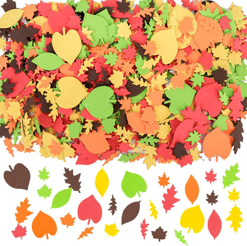 Konsait Bulk 540pcs Thanksgiving Foam Stickers,Fall Leaf Stickers Adhesive Foam Maple Leaves Stickers Art Craft Scrapbooks Supplies Thanksgiving A...