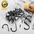 25 Pcs Black Wall Mounted Coat Hooks, Hanger Hook with 50 Pieces Screws for Hanging Hat, Towel, Key, Robe, Coats, Scarf, Bag, Cap, Coffee Cup, Mug...