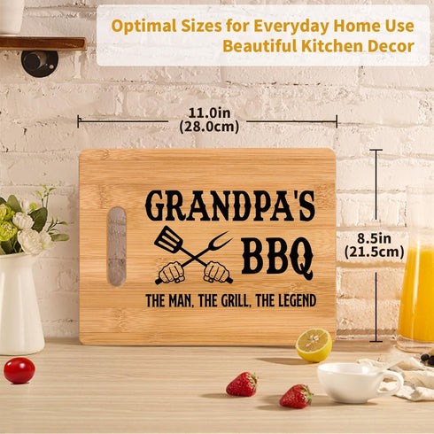 Gifts for Grandpa, Father Day Gifts for Grandpa - Unique Cutting Board Grandpa's BBQ Gift - Grandfather Gift Ideas Best Birthday Chtistmas Gifts f...