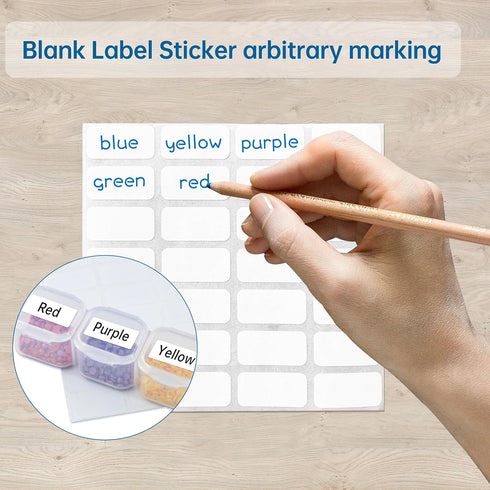 Mlife Diamond Art Painting Storage Containers with Label Stickers, 1 Pack 28 Grids Clear Mini Storage Box, Art Craft Supply Bead Organizers for Je...