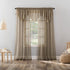 No. 918 Erica Crushed Sheer Voile Rod Pocket Curtain Panel, 51" x 84", Taupe...
