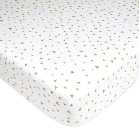American Baby Company Fitted Crib Sheet 28" x 52", Soft Breathable Neutral 100% Cotton Jersey Sheet, Triangles, for Boys and Girls, Fits Crib and ...