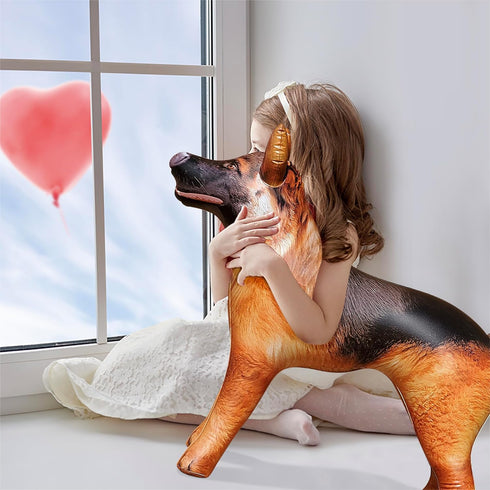 Jet Creations 43" L Inflatable German Shepherd Black Tan Lifelike BlowUp Stuffed Animal Puppy Pet Figure for Decor Play Livestock Theme Party Pool...